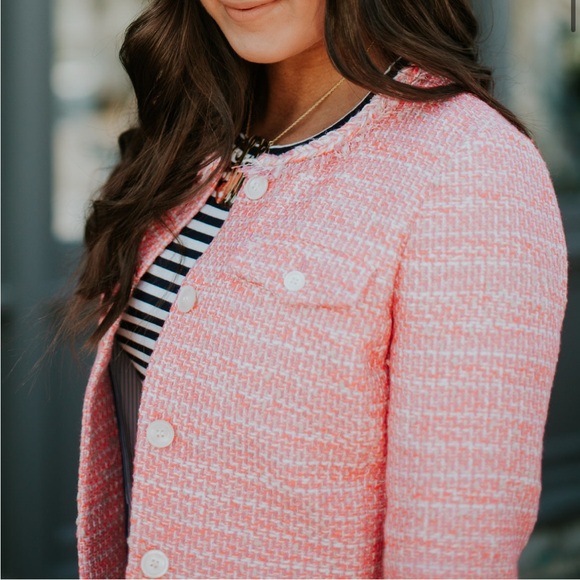 J.Crew Peplum Lady Jacket in Neon Fuschia Tweed - Picture 3 of 14